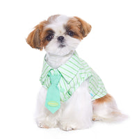 HKM-6751037 Casual Thin Cotton Shirt for Pets in Green - Sizes XXS to XXL