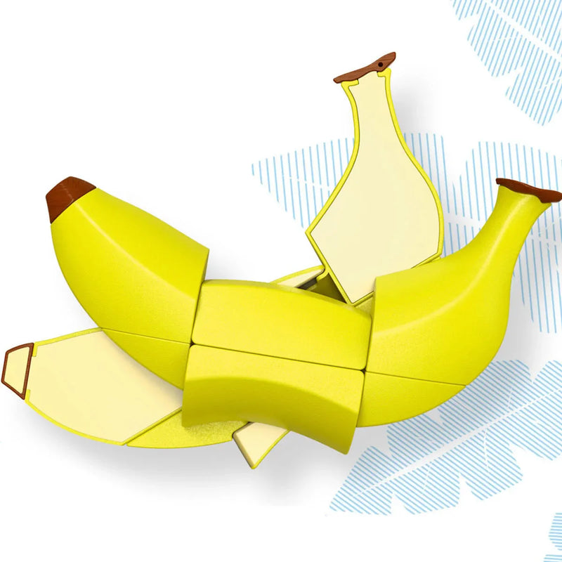 HKM-675155 Banana-Shaped 3x3 Magic Cube Puzzle - Educational Toy for Age 3 and Up - ABS Plastic