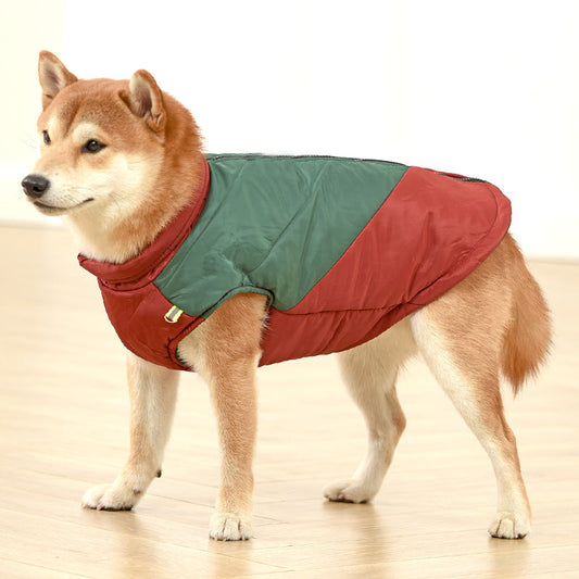 HKM-6751805 Retro Contrast Cotton Tank Top for Medium to Large Dogs - Multiple Color Options Available