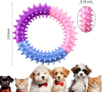 HKM-6752701 Durable Rubber Dog Chew Ring for Teething, Interactive Pet Toy for Small to Large Dogs