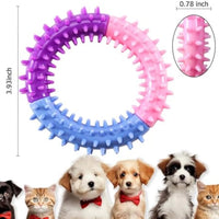 HKM-6752701 Durable Rubber Dog Chew Ring for Teething, Interactive Pet Toy for Small to Large Dogs