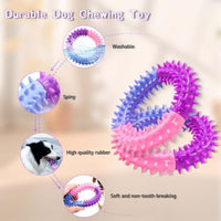 HKM-6752701 Durable Rubber Dog Chew Ring for Teething, Interactive Pet Toy for Small to Large Dogs