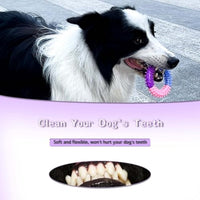 HKM-6752701 Durable Rubber Dog Chew Ring for Teething, Interactive Pet Toy for Small to Large Dogs