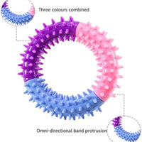 HKM-6752701 Durable Rubber Dog Chew Ring for Teething, Interactive Pet Toy for Small to Large Dogs