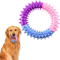 HKM-6752701 Durable Rubber Dog Chew Ring for Teething, Interactive Pet Toy for Small to Large Dogs