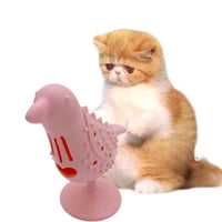 HKM-6753853 Interactive Bird-Shaped Cat Toy with Suction Cup Base for Kittens and Small Dogs - Silicone and PP Material
