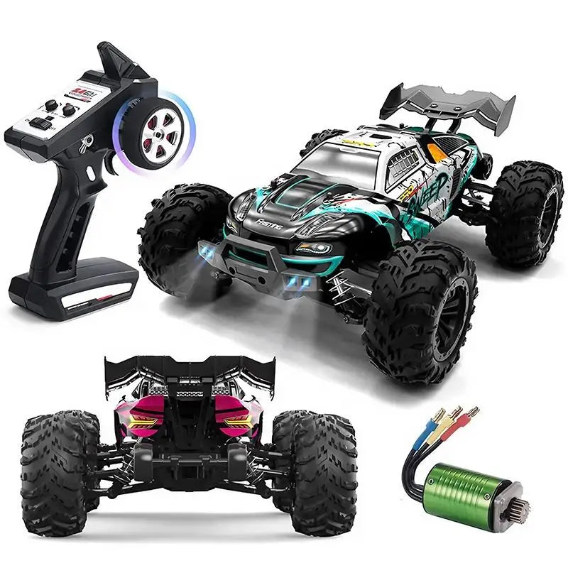HKM-675411 1/16 Brushless RC Drift Truck with LED, 70km/h Speed, 2.4G Remote Control, Metal Alloy, Indoor/Outdoor Use