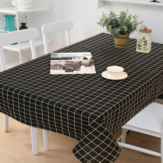 HKM-675411 Waterproof Rectangular Table Cover for Coffee Tables and Restaurants in Dark Gray and Yellow Mig