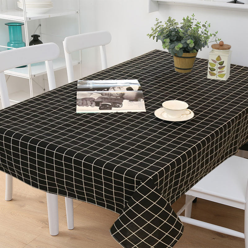 HKM-675411 Waterproof Rectangular Table Cover for Coffee Tables and Restaurants in Dark Gray and Yellow Mig