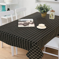 HKM-675411 Waterproof Rectangular Table Cover for Coffee Tables and Restaurants in Dark Gray and Yellow Mig