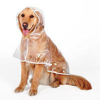 HKM-6755389 Transparent Waterproof Raincoat for Medium-Sized Dogs, 3XL to 7XL, Universal Fit, White Side Design