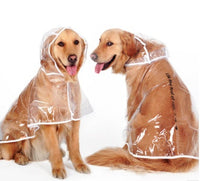 HKM-6755389 Transparent Waterproof Raincoat for Medium-Sized Dogs, 3XL to 7XL, Universal Fit, White Side Design