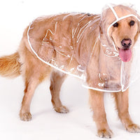 HKM-6755389 Transparent Waterproof Raincoat for Medium-Sized Dogs, 3XL to 7XL, Universal Fit, White Side Design