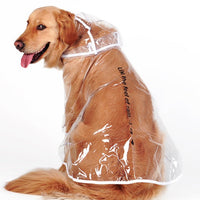 HKM-6755389 Transparent Waterproof Raincoat for Medium-Sized Dogs, 3XL to 7XL, Universal Fit, White Side Design