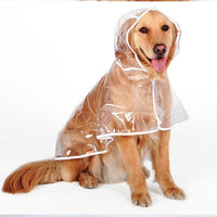 HKM-6755389 Transparent Waterproof Raincoat for Medium-Sized Dogs, 3XL to 7XL, Universal Fit, White Side Design