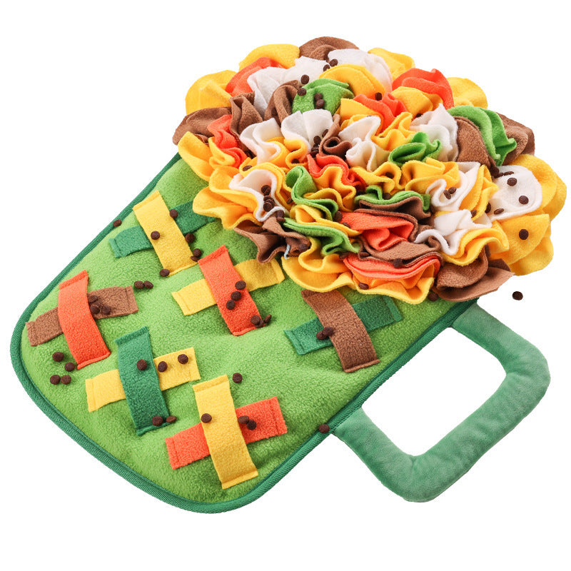 HKM-6756029 Dog Sniffing Pad for Food Training – Slow Feeding Toy in Medium Green and Yellow Editions