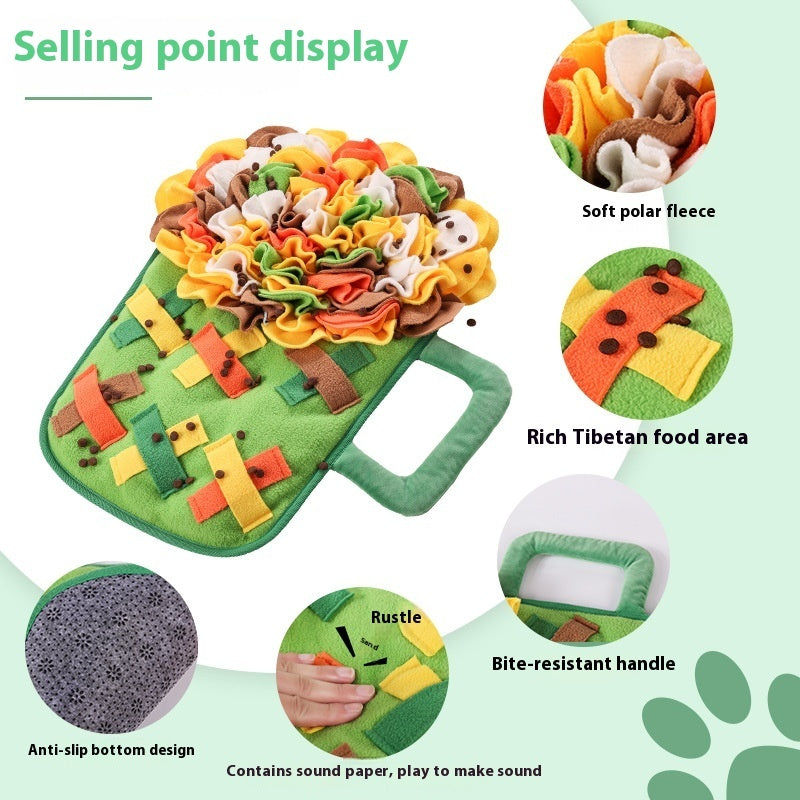 HKM-6756029 Dog Sniffing Pad for Food Training – Slow Feeding Toy in Medium Green and Yellow Editions