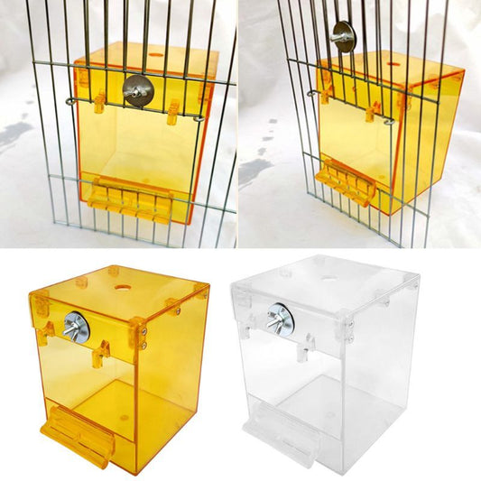 HKM-675667 Acrylic Bird Bath Square Basin for Small Birds - Perfect for Cockatiels, Budgerigars, and Canaries