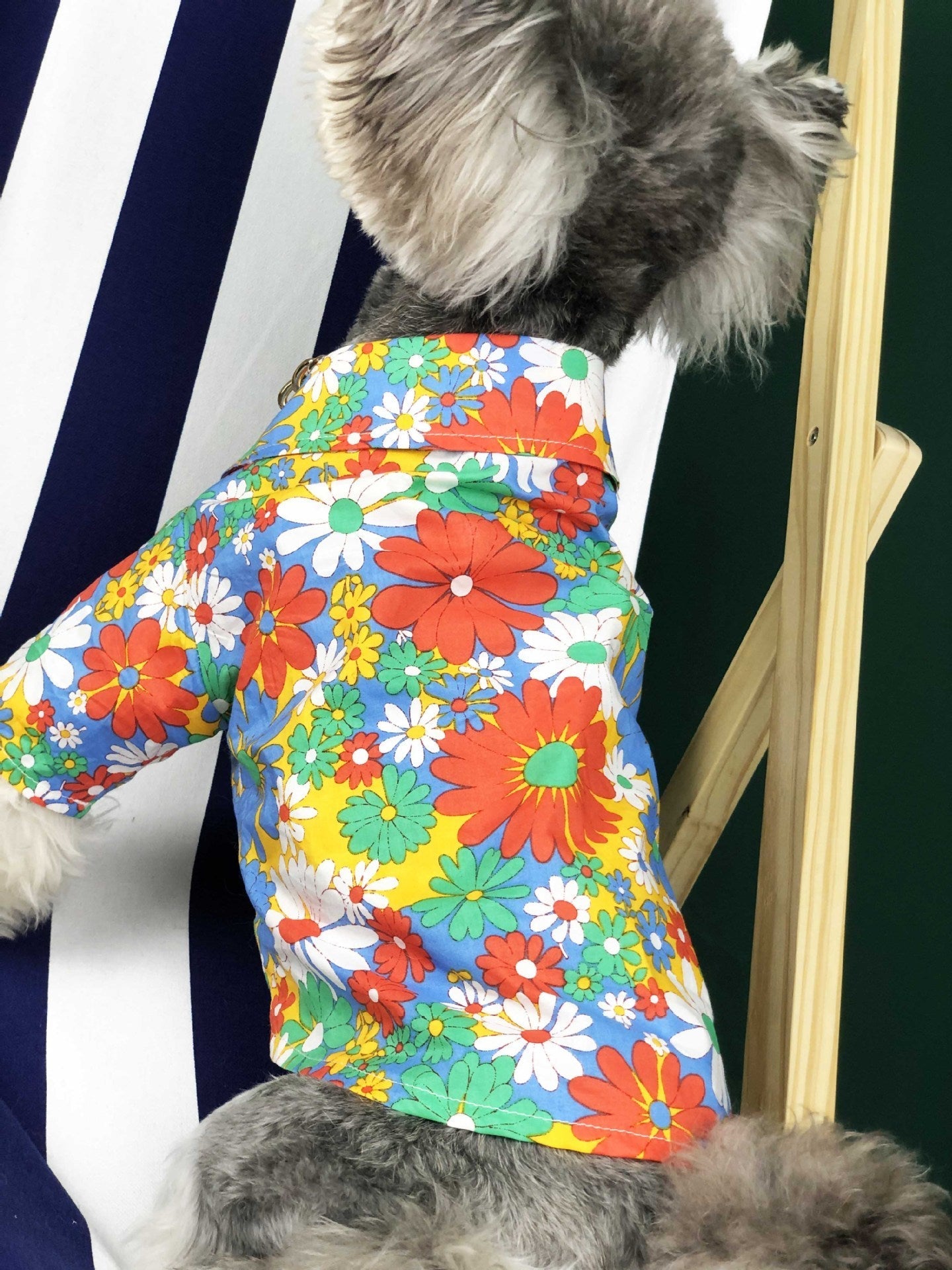 HKM-6757565 Summer Floral Shirt for Small Dogs and Cats - Lightweight Cotton Pet Apparel