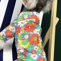 HKM-6757565 Summer Floral Shirt for Small Dogs and Cats - Lightweight Cotton Pet Apparel