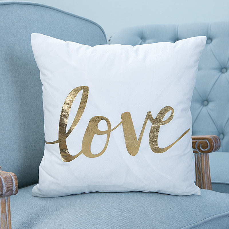 HKM-675795 Super Soft Pineapple Love Letter Silver Pillowcase Cushion for Car and Sofa