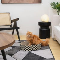 HKM-6758461 Indoor 2-in-1 Cat Scratcher and Nest Bowl - Cardboard Oval Design, 50.5 x 30 x 9.5 cm, Lightweight 2.5 kg