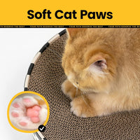 HKM-6758461 Indoor 2-in-1 Cat Scratcher and Nest Bowl - Cardboard Oval Design, 50.5 x 30 x 9.5 cm, Lightweight 2.5 kg