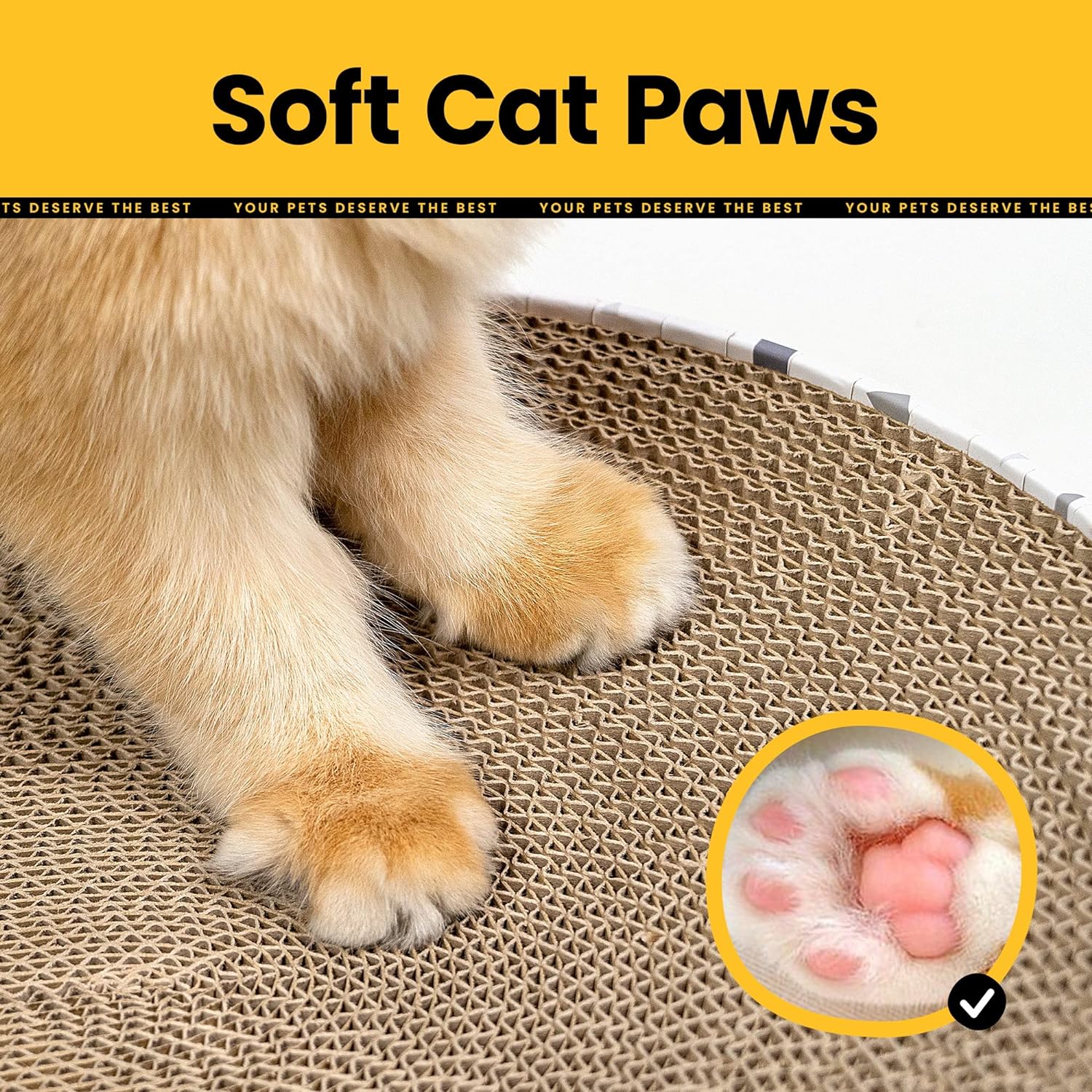HKM-6758461 Indoor 2-in-1 Cat Scratcher and Nest Bowl - Cardboard Oval Design, 50.5 x 30 x 9.5 cm, Lightweight 2.5 kg