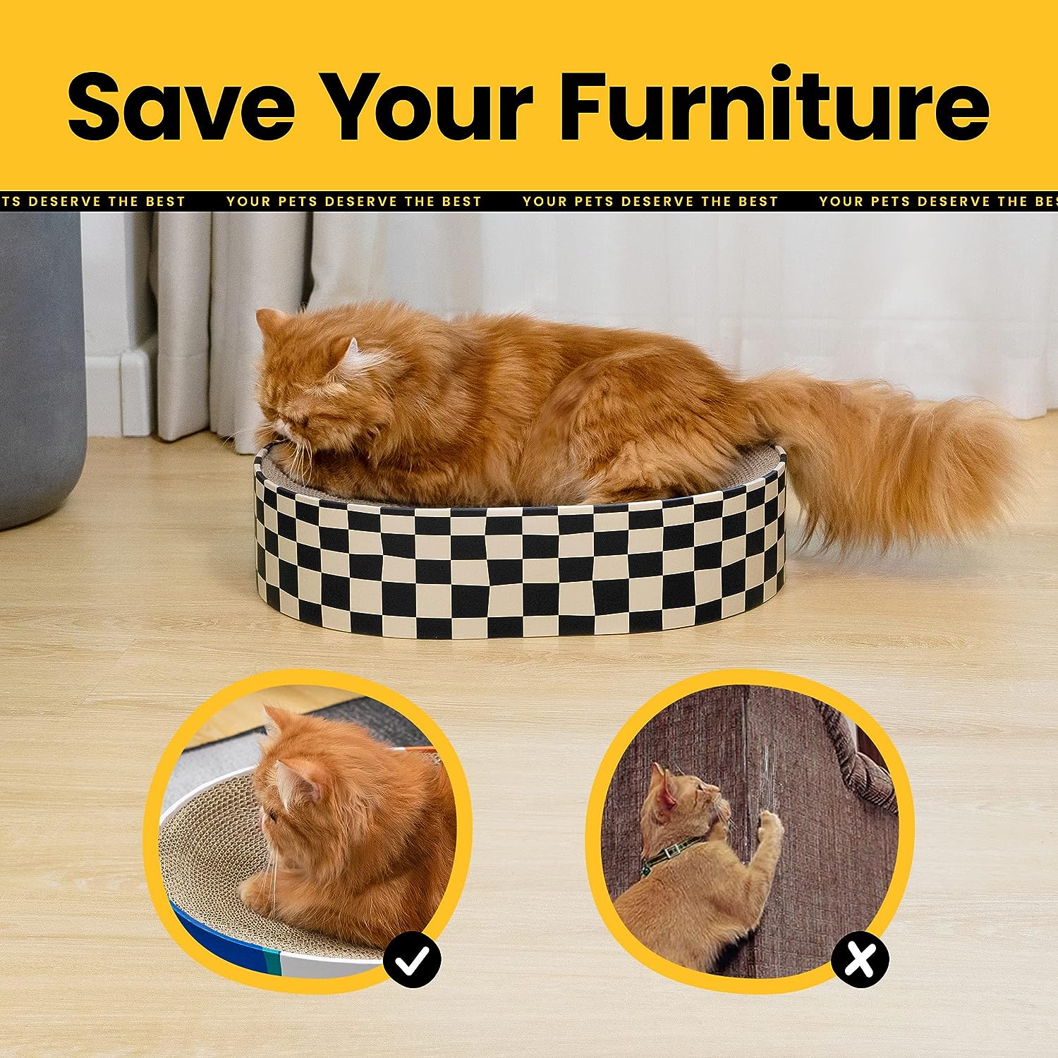 HKM-6758461 Indoor 2-in-1 Cat Scratcher and Nest Bowl - Cardboard Oval Design, 50.5 x 30 x 9.5 cm, Lightweight 2.5 kg