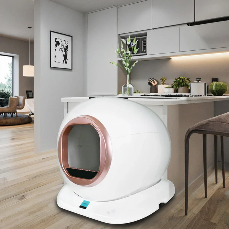 HKM-675859 Smart Self-Cleaning Cat Litter Box with APP Control and Wi-Fi Connectivity, 65L Capacity