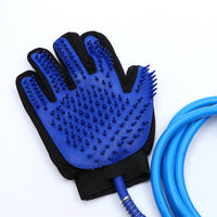 HKM-6758845 Pet Bath and Massage Gloves with Water Spray Functionality - 2m Hose, Blue Color, TPR Material