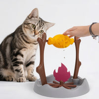 HKM-6759613 Fun Tumbling Cat Toy with Food Dispensing Feature - Interactive Self-Play Feeder for Cats