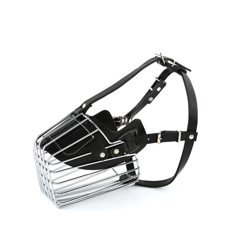 HKM-6760637 Adjustable Soft Leather Dog Muzzle with Anti-Bite Design - Perfect Fit for Safety and Comfort