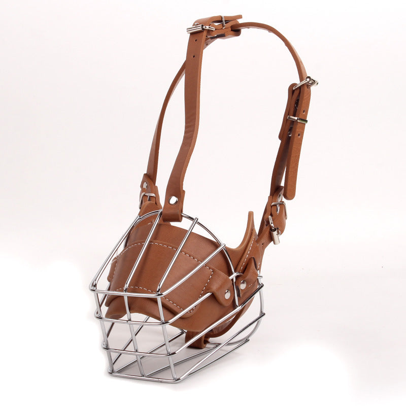 HKM-6760637 Adjustable Soft Leather Dog Muzzle with Anti-Bite Design - Perfect Fit for Safety and Comfort