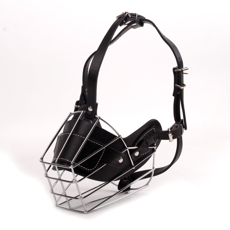 HKM-6760637 Adjustable Soft Leather Dog Muzzle with Anti-Bite Design - Perfect Fit for Safety and Comfort