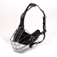 HKM-6760637 Adjustable Soft Leather Dog Muzzle with Anti-Bite Design - Perfect Fit for Safety and Comfort