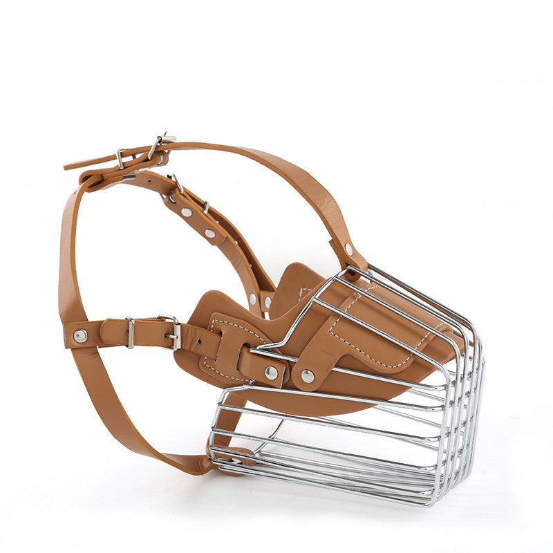 HKM-6760637 Adjustable Soft Leather Dog Muzzle with Anti-Bite Design - Perfect Fit for Safety and Comfort