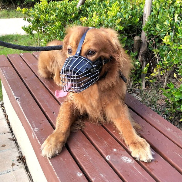 HKM-6760637 Adjustable Soft Leather Dog Muzzle with Anti-Bite Design - Perfect Fit for Safety and Comfort