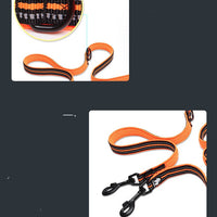 HKM-6760765 Double-Ended Outdoor Pet Dog Traction Rope with Breathable Mesh and Reflective Material