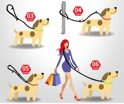 HKM-6760765 Double-Ended Outdoor Pet Dog Traction Rope with Breathable Mesh and Reflective Material