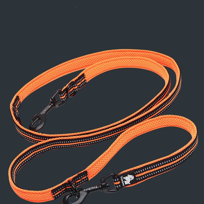 HKM-6760765 Double-Ended Outdoor Pet Dog Traction Rope with Breathable Mesh and Reflective Material