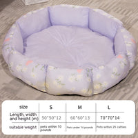HKM-6761021 Soft Octagonal Pet Bed with Fleece Lining in Pink, Yellow, and Purple for Dogs
