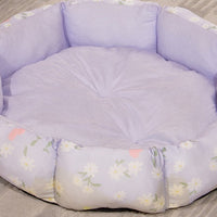 HKM-6761021 Soft Octagonal Pet Bed with Fleece Lining in Pink, Yellow, and Purple for Dogs