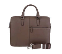 HKM-676115 Leather Crossbody Bag for Men - Vintage Style Business Tote and Laptop Carrier