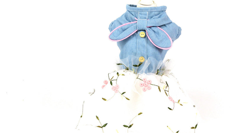 HKM-6761533 Denim Puppy Princess Dress for Dogs ¨C Stylish Skirt in Various Sizes