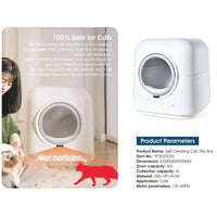 HKM-676179 Self-Cleaning Smart Cat Litter Box with App Control and Low Noise Motor