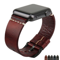 HKM-676243 Italian Oil Wax Leather Watch Strap – Genuine Leather, 38/40MM and 42/44MM Sizes Available
