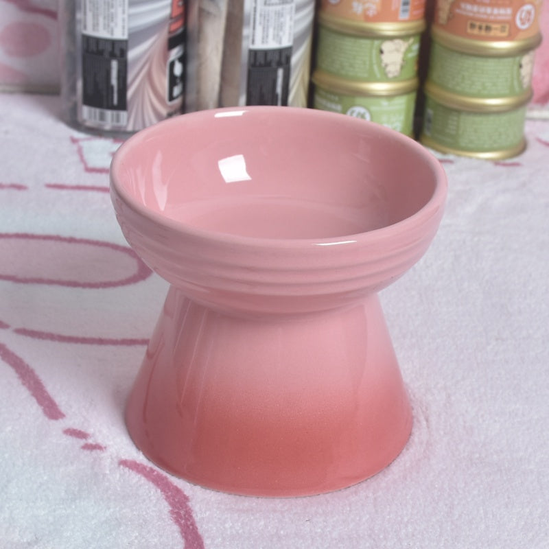 HKM-6762941 Ceramic Anti-Tumble Pet Bowl for Dogs and Cats with High Foot and Neck Protector