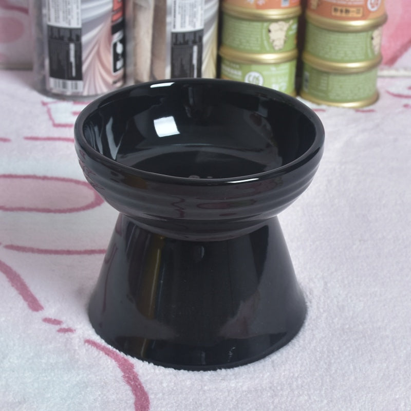 HKM-6762941 Ceramic Anti-Tumble Pet Bowl for Dogs and Cats with High Foot and Neck Protector