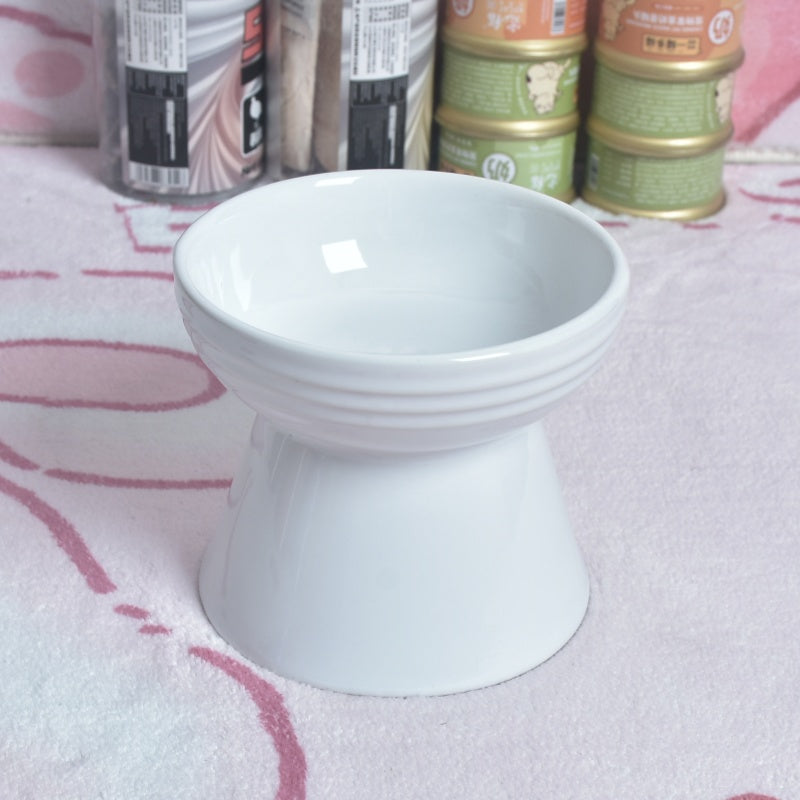 HKM-6762941 Ceramic Anti-Tumble Pet Bowl for Dogs and Cats with High Foot and Neck Protector